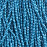 11/0 Charlotte Cut Preciosa (Czech) Bead Opaque Dark Blue Strung